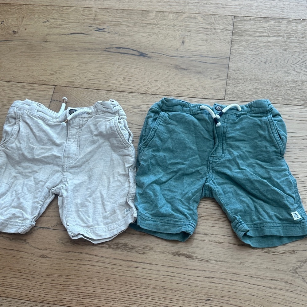 H&M Kids Casual Shorts Set - Green and Cream 4/5Y boys